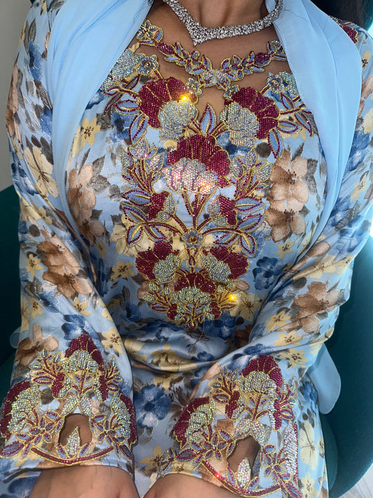 Blue1 mkhawar with matching Shiela