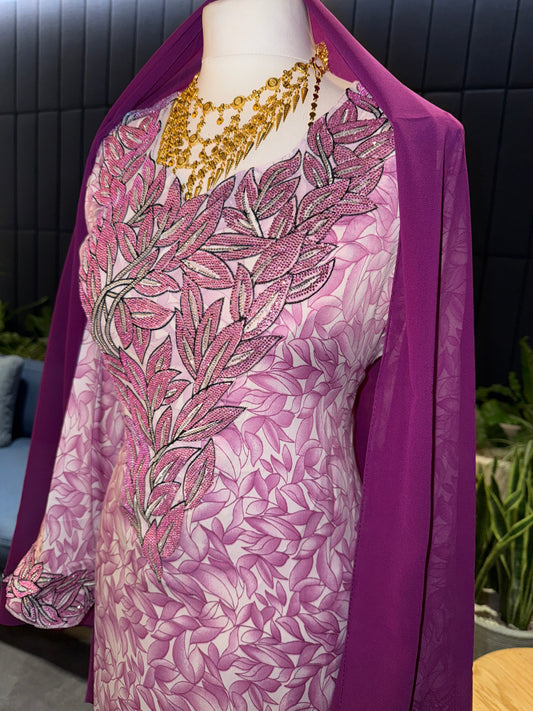 Purple2 mukhawar with hijab and back corset