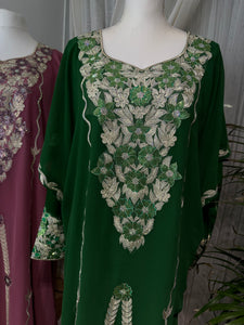 Green Emirati and Arabic dress two pieces