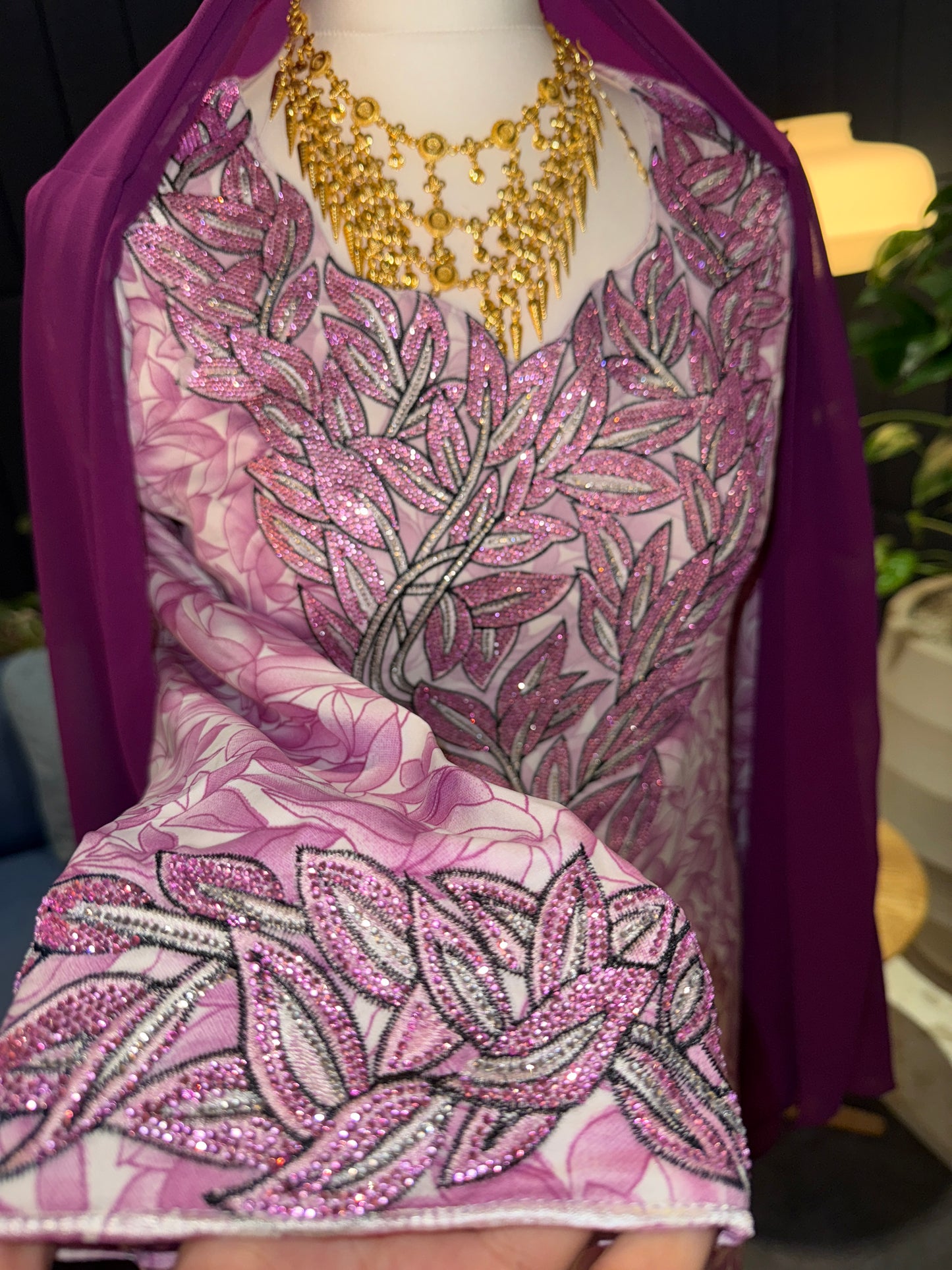 Purple2 mukhawar with hijab and back corset