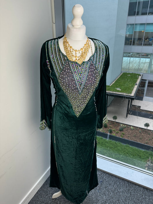 Forest green velvet Mukhawar