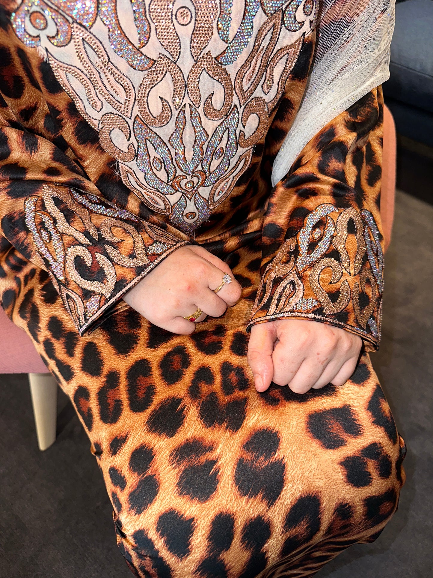 Orange and black leopard with back corset