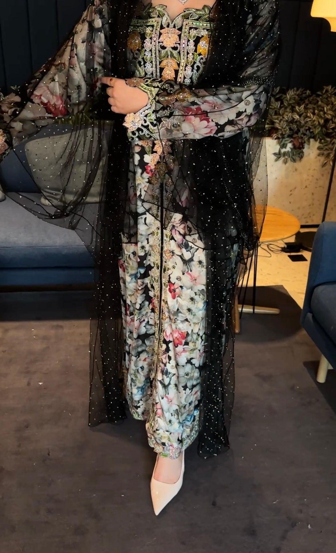 Black chiffon Sheila