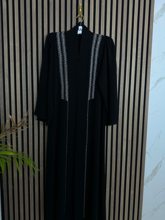 Black abaya with matching Sheila large sleeves