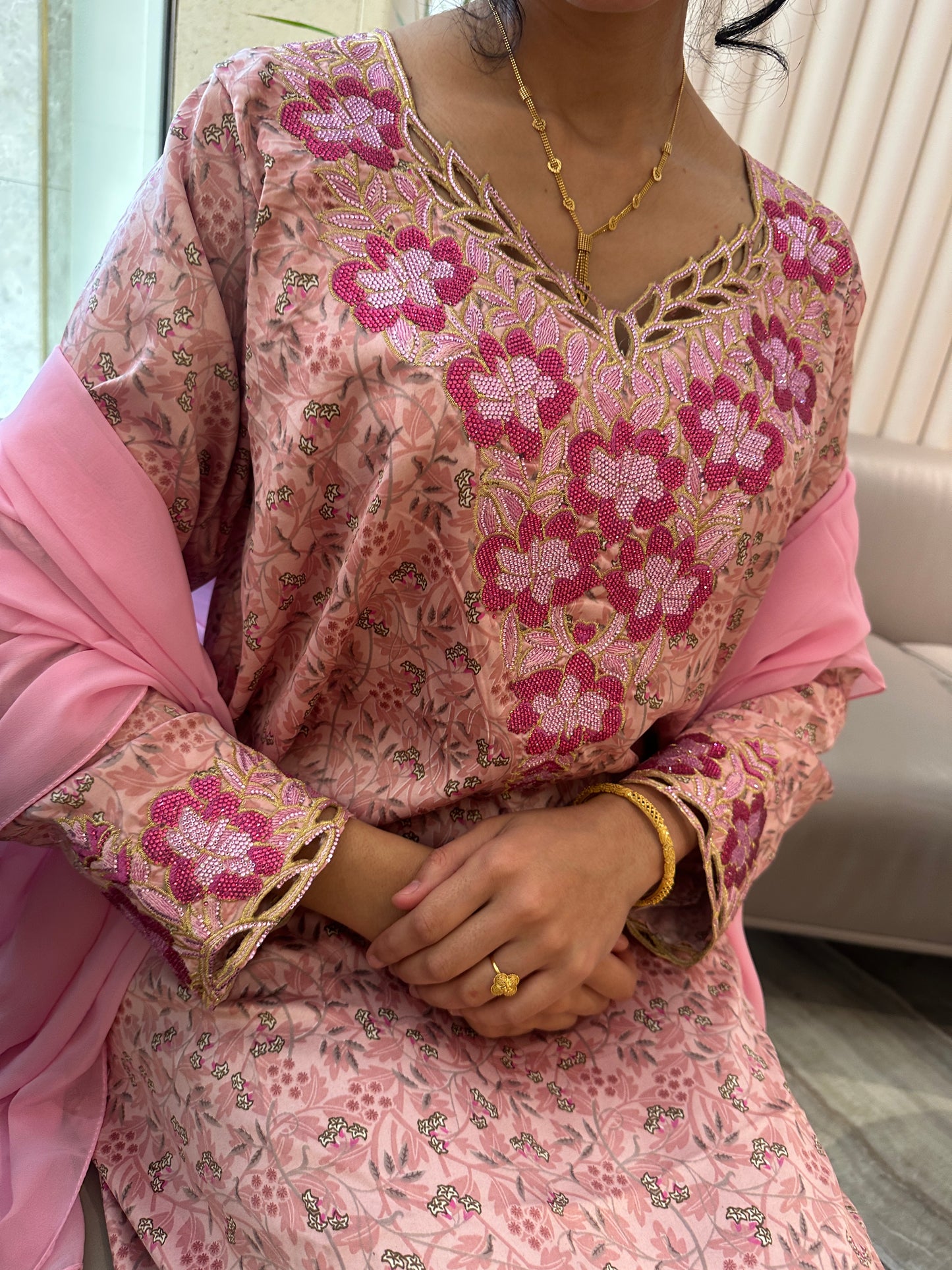 Pink3 mkhawar with matching Shiela