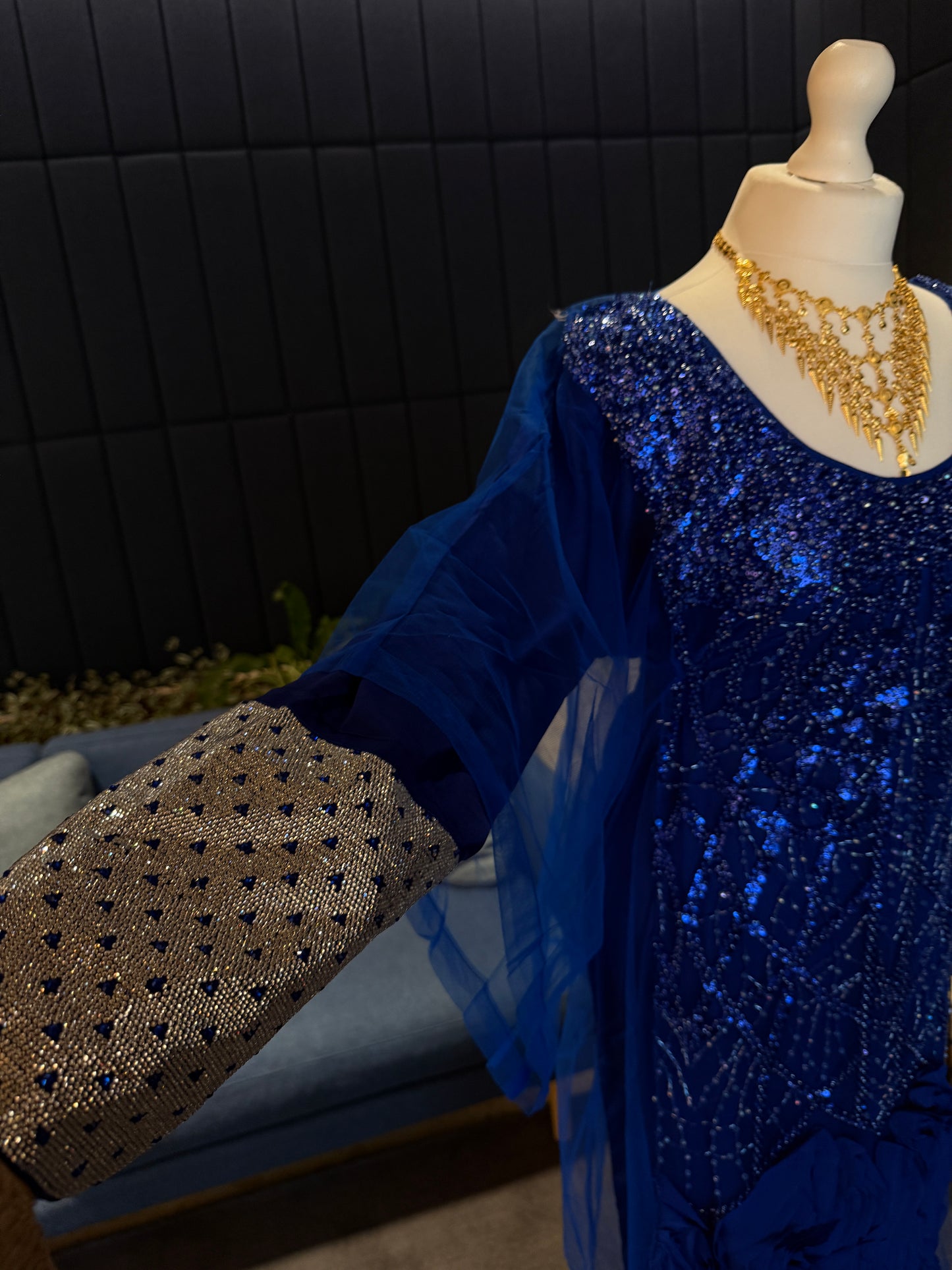 Blue handmade Emirati Thobe