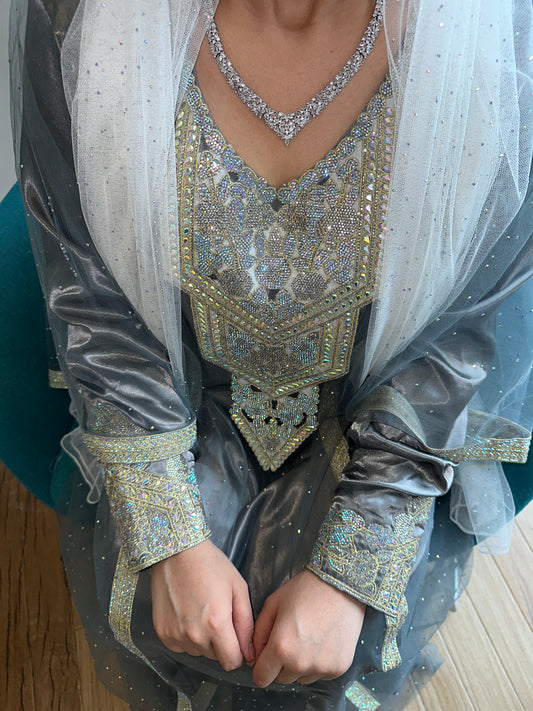 Grey Emirates Thobe two piece