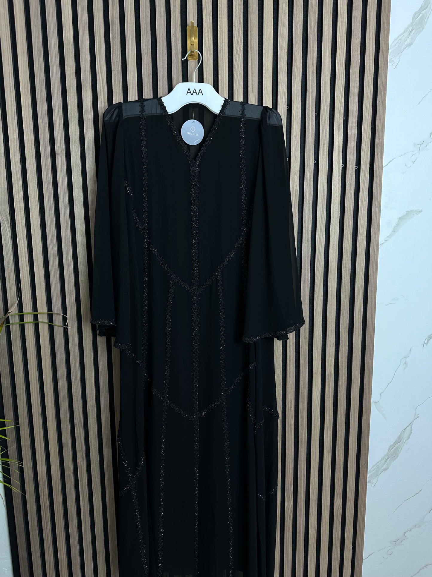 Double chiffon abaya with matching Sheila (to wear on top of mkhawar)