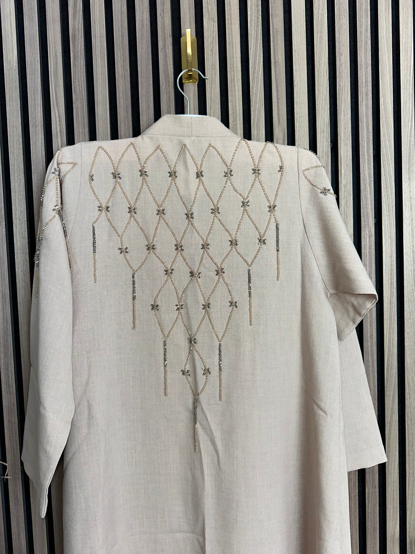 Creamy abaya with matching Sheila and handmade work