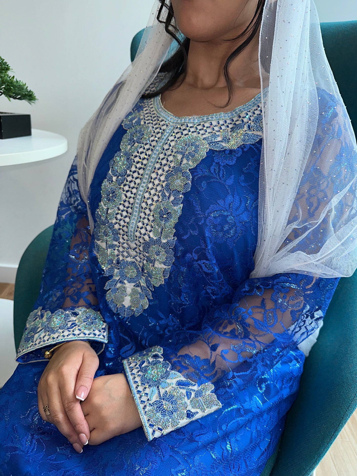 Blue3 lace mkhawar