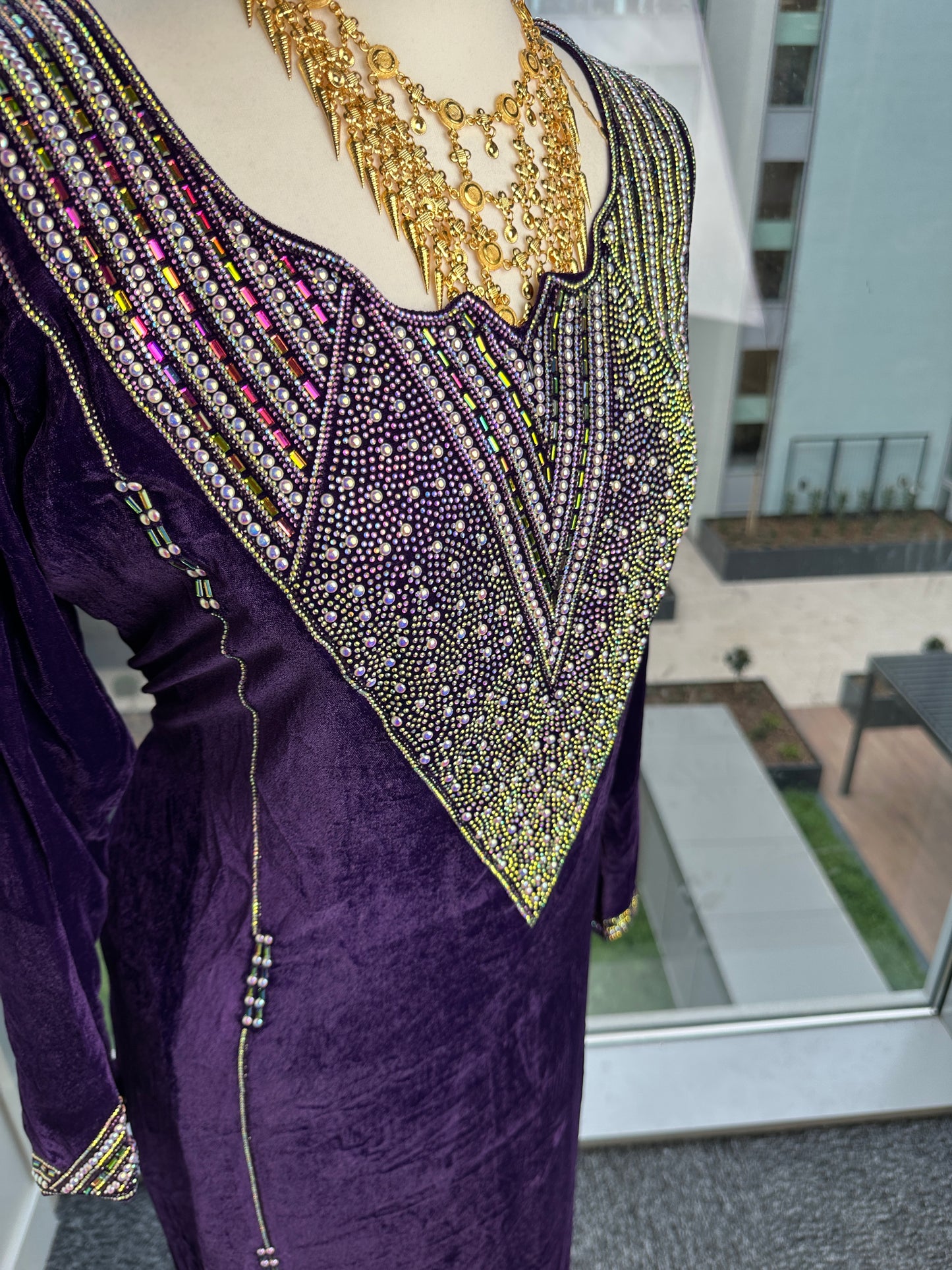 Dark Purple velvet Mukhawar