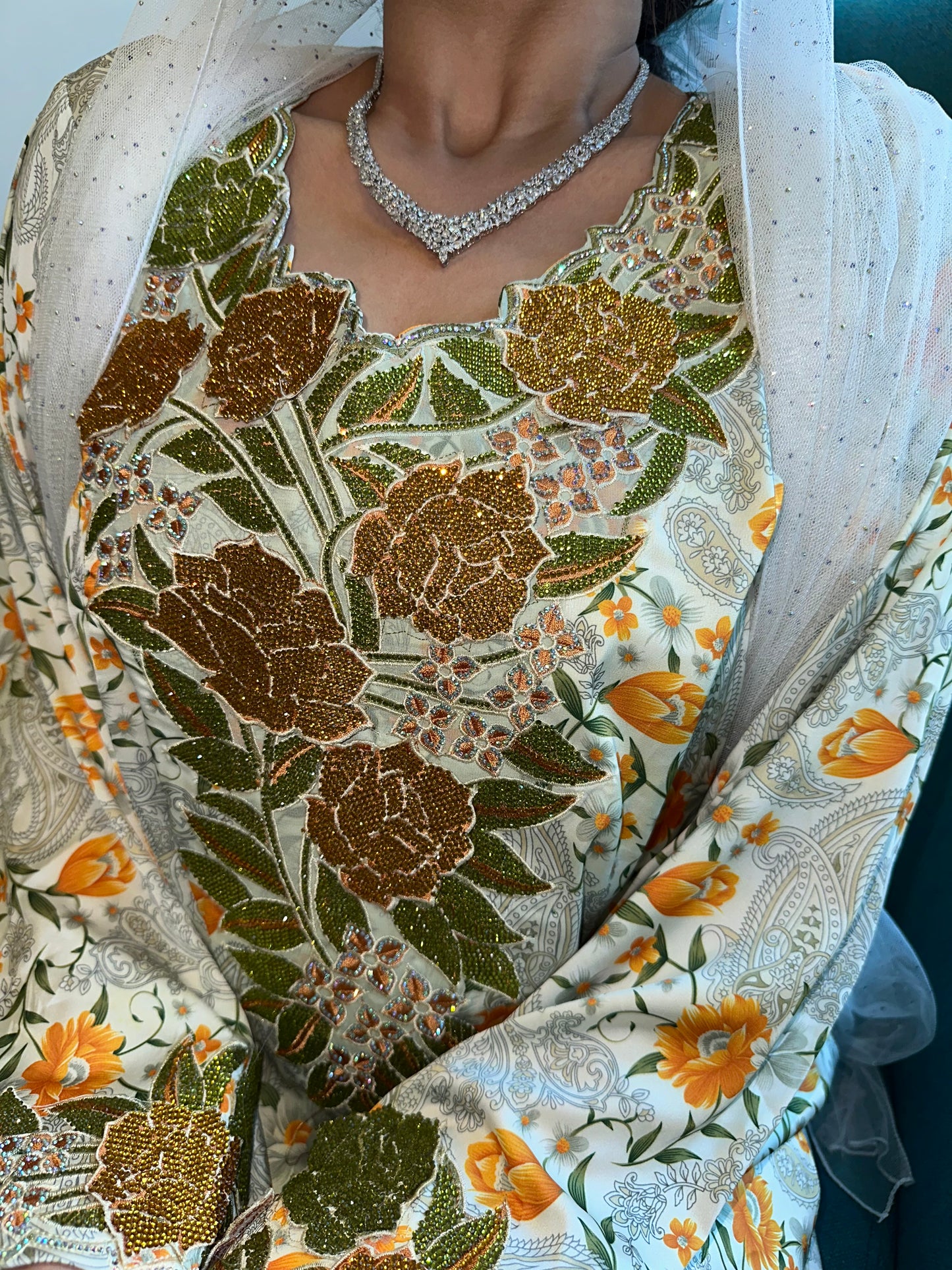 Mustard pure silk mkhawar 3D