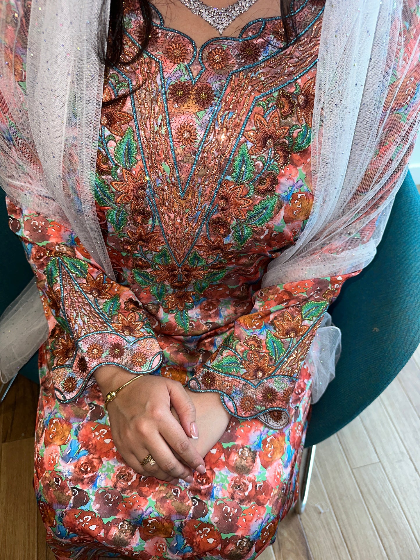 Brown mkhawar pure silk