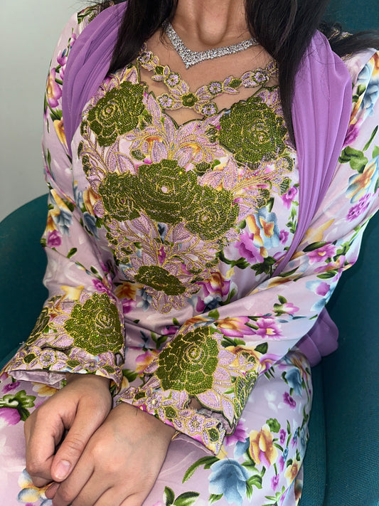 Purple6 mkhawar with matching Shiela