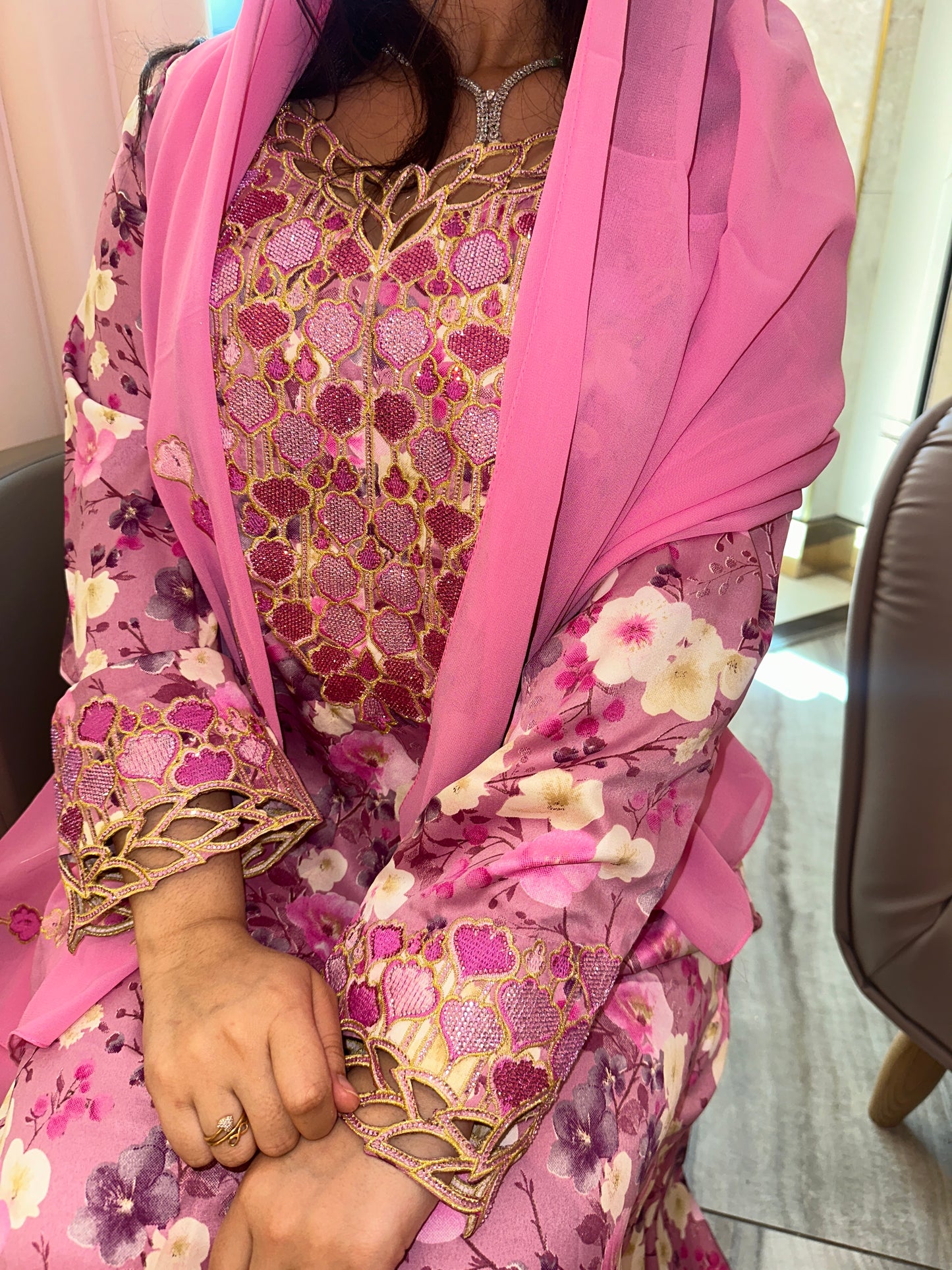 Pink2 mkhawar with matching Shiela
