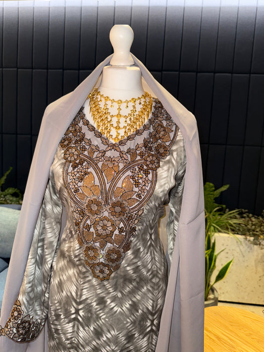 Grey2 mukhawar with hijab and corset back