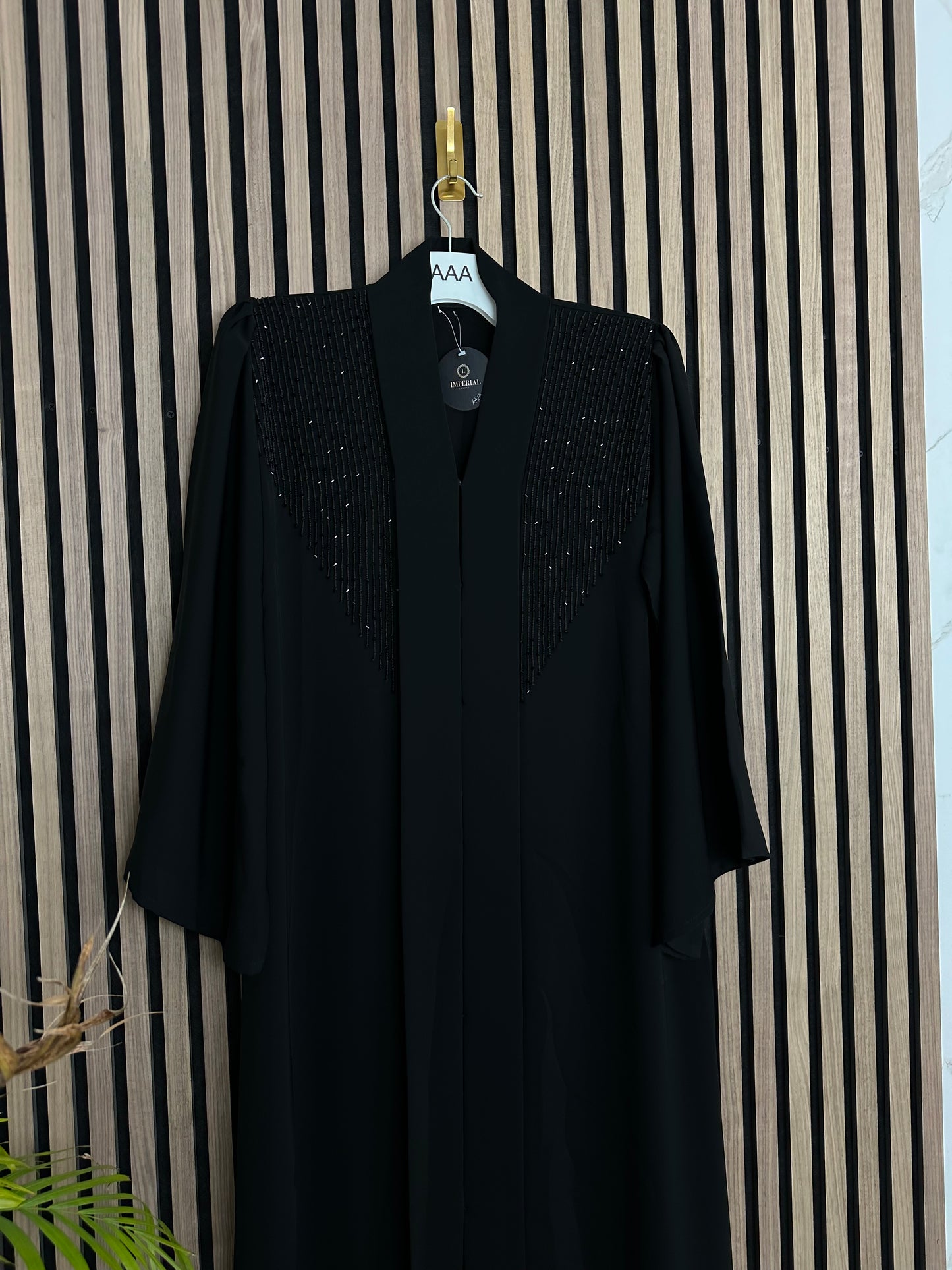 Black abaya with matching Sheila and handmade work