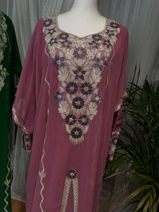 Turkish pink Emirati and Arabic mukhawar dress