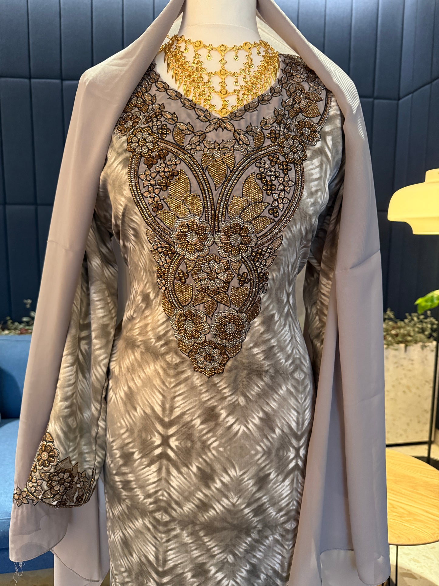 Grey2 mukhawar with hijab and corset back