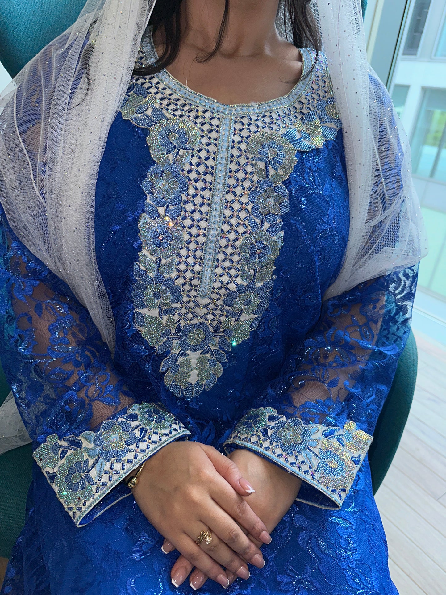 Blue3 lace mkhawar