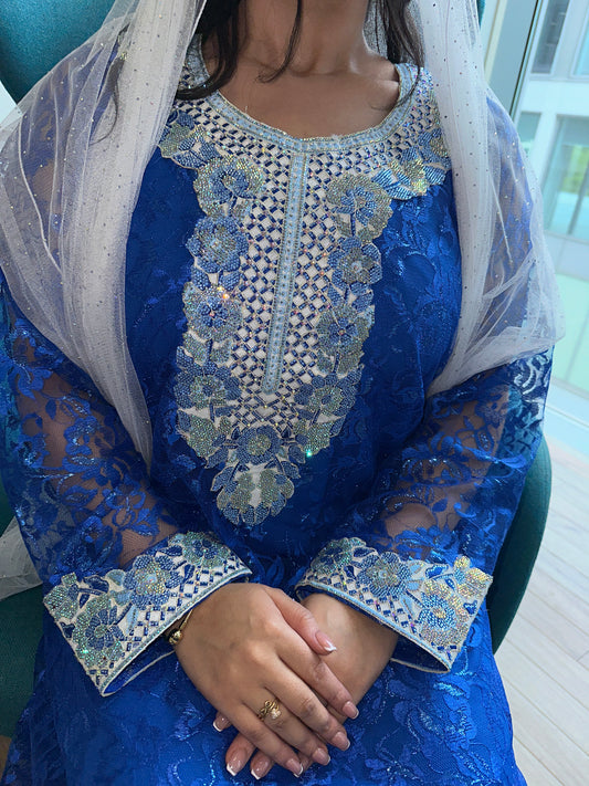 Blue3 lace mkhawar