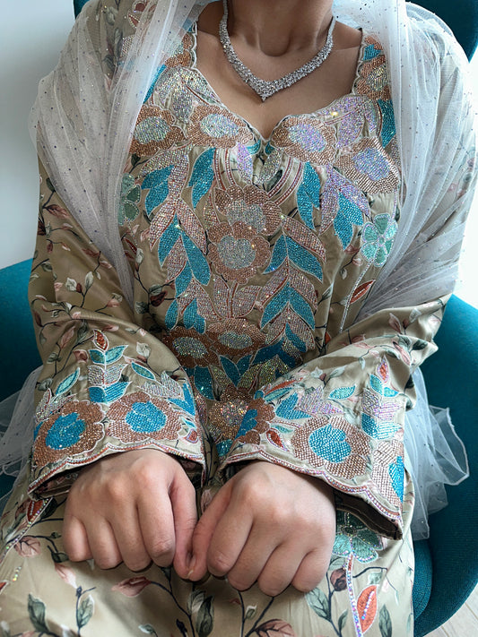 Olive mkhawar Indonesian silk
