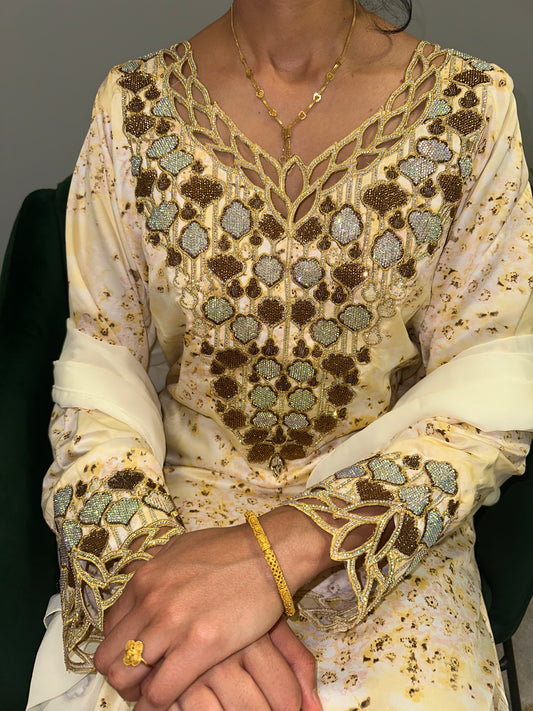 Creamy mkhawar with matching Shiela