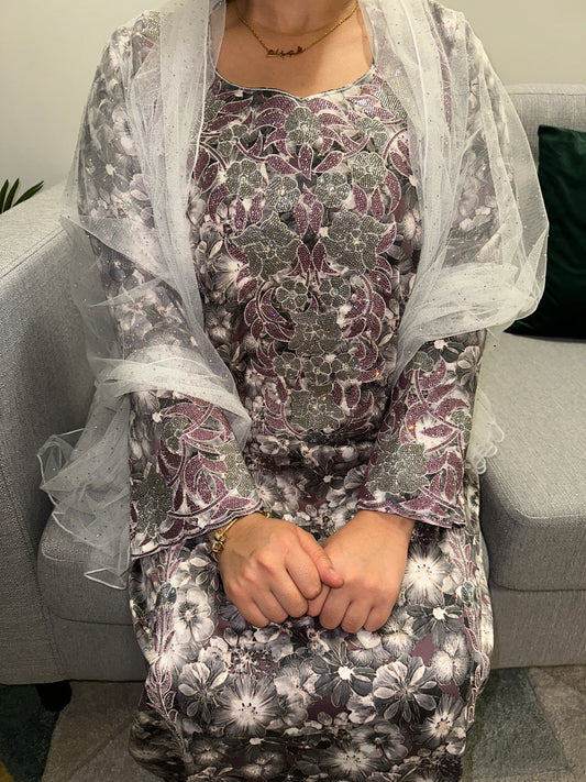 Purple and silver