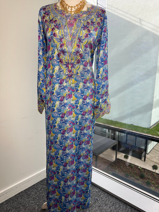 Blue Mukhawar with back corset