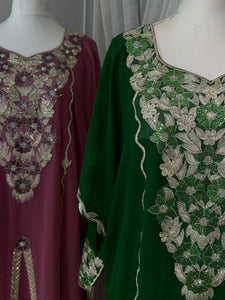 Green Emirati and Arabic dress two pieces