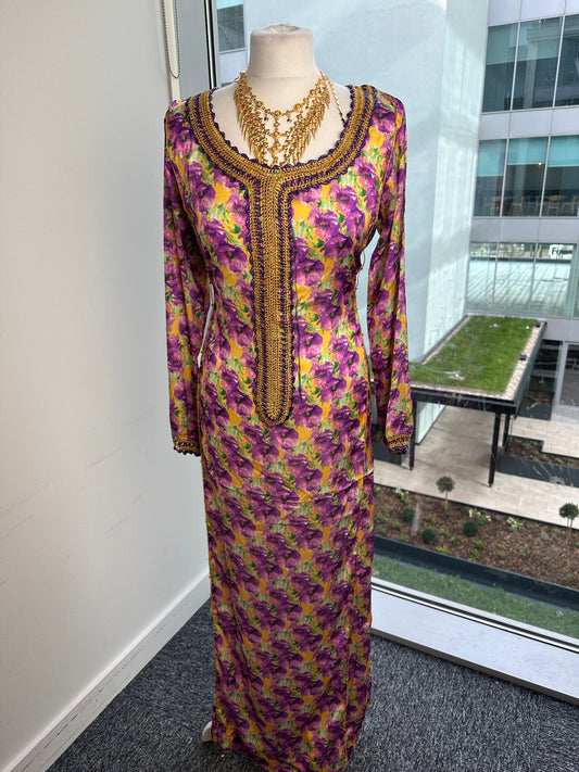 Purple and yellow silk Mukhawar