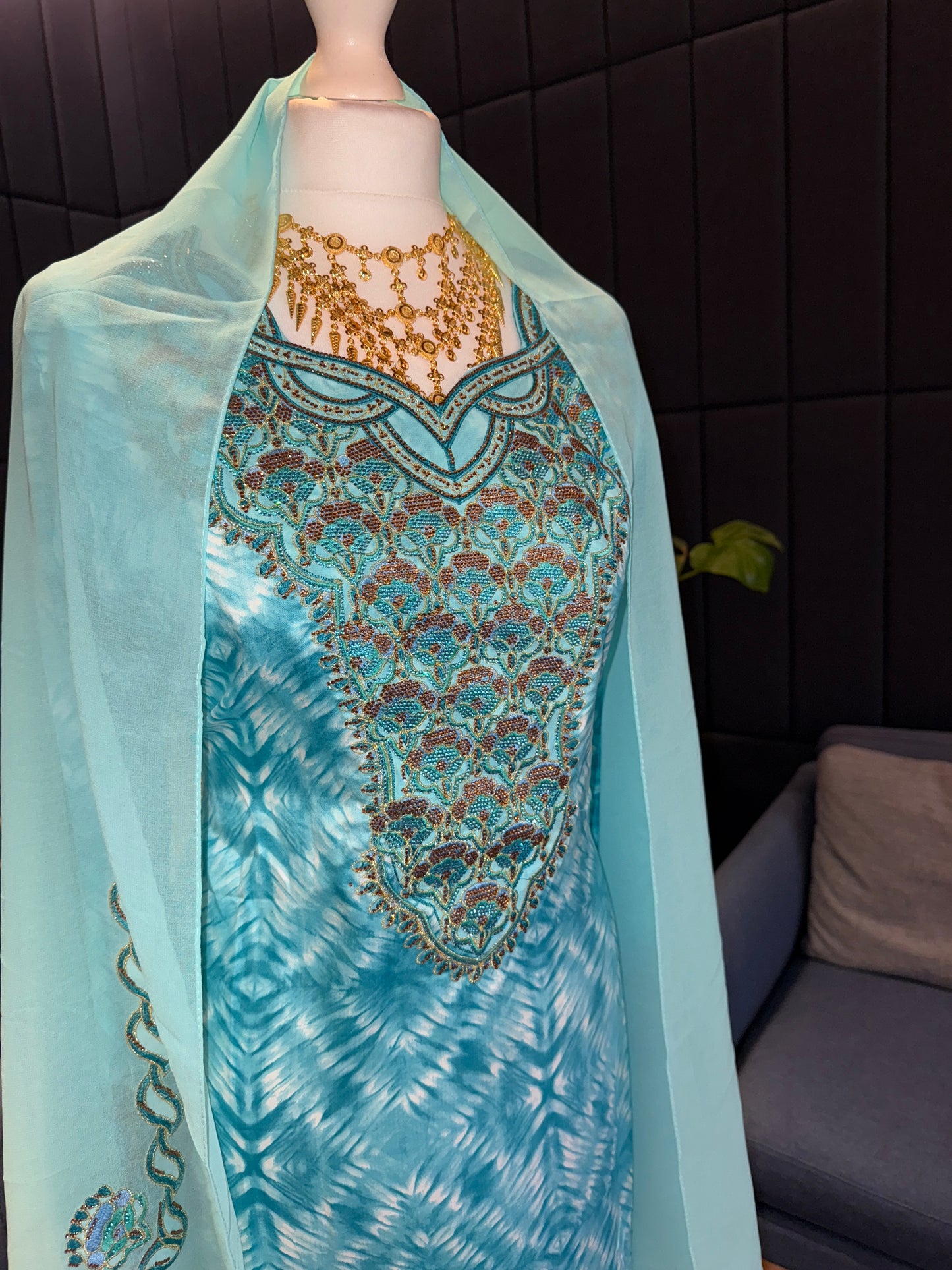 Turquoise2 mukhawar with hijab and corset back
