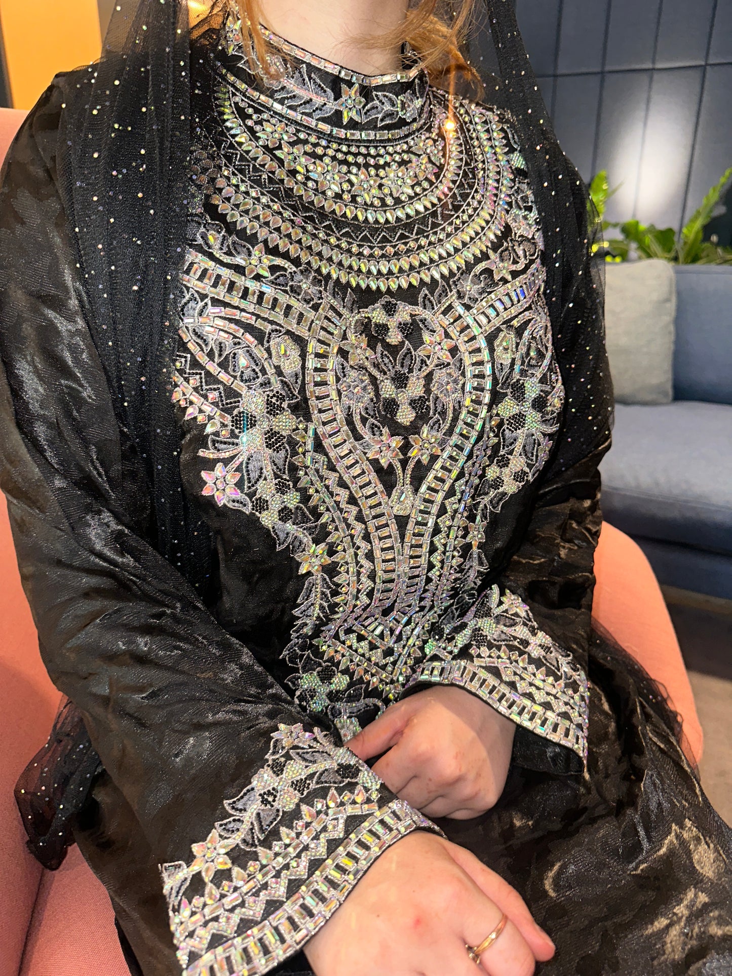 High neck cotton mkhawar