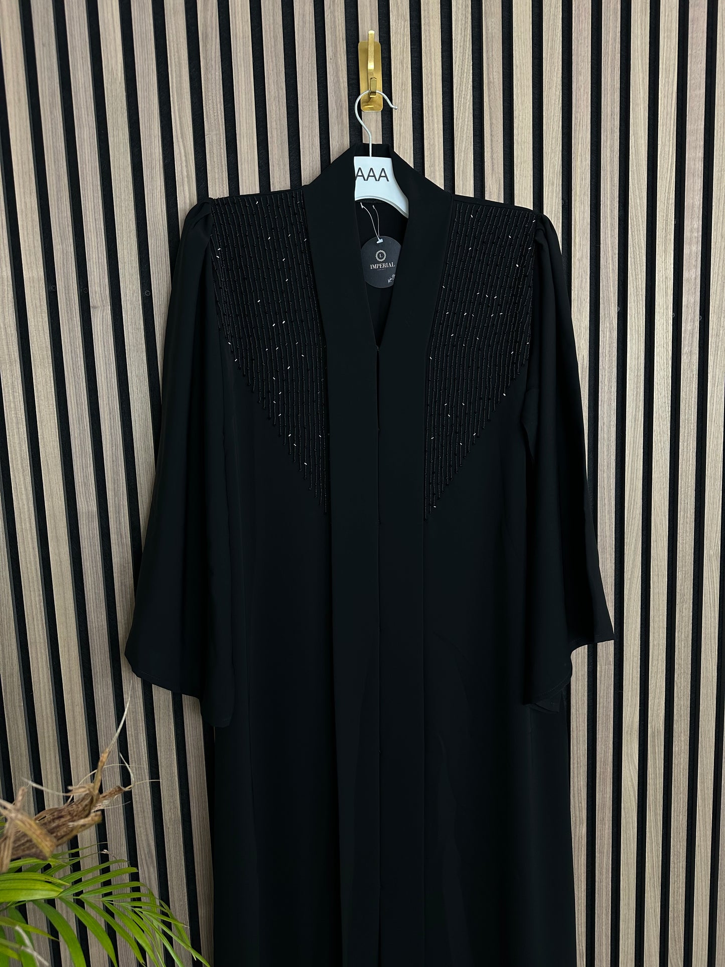 Black abaya with matching Sheila and handmade work