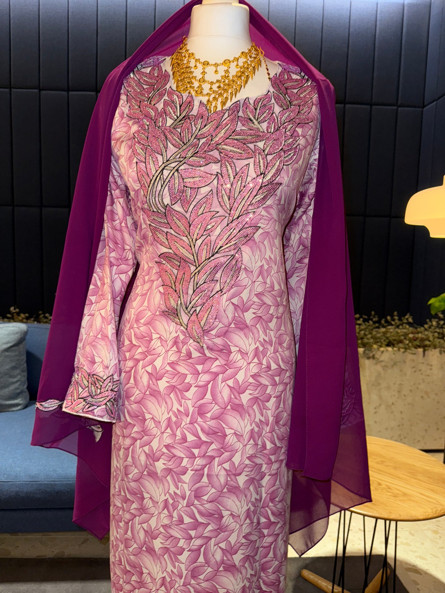 Purple2 mukhawar with hijab and back corset