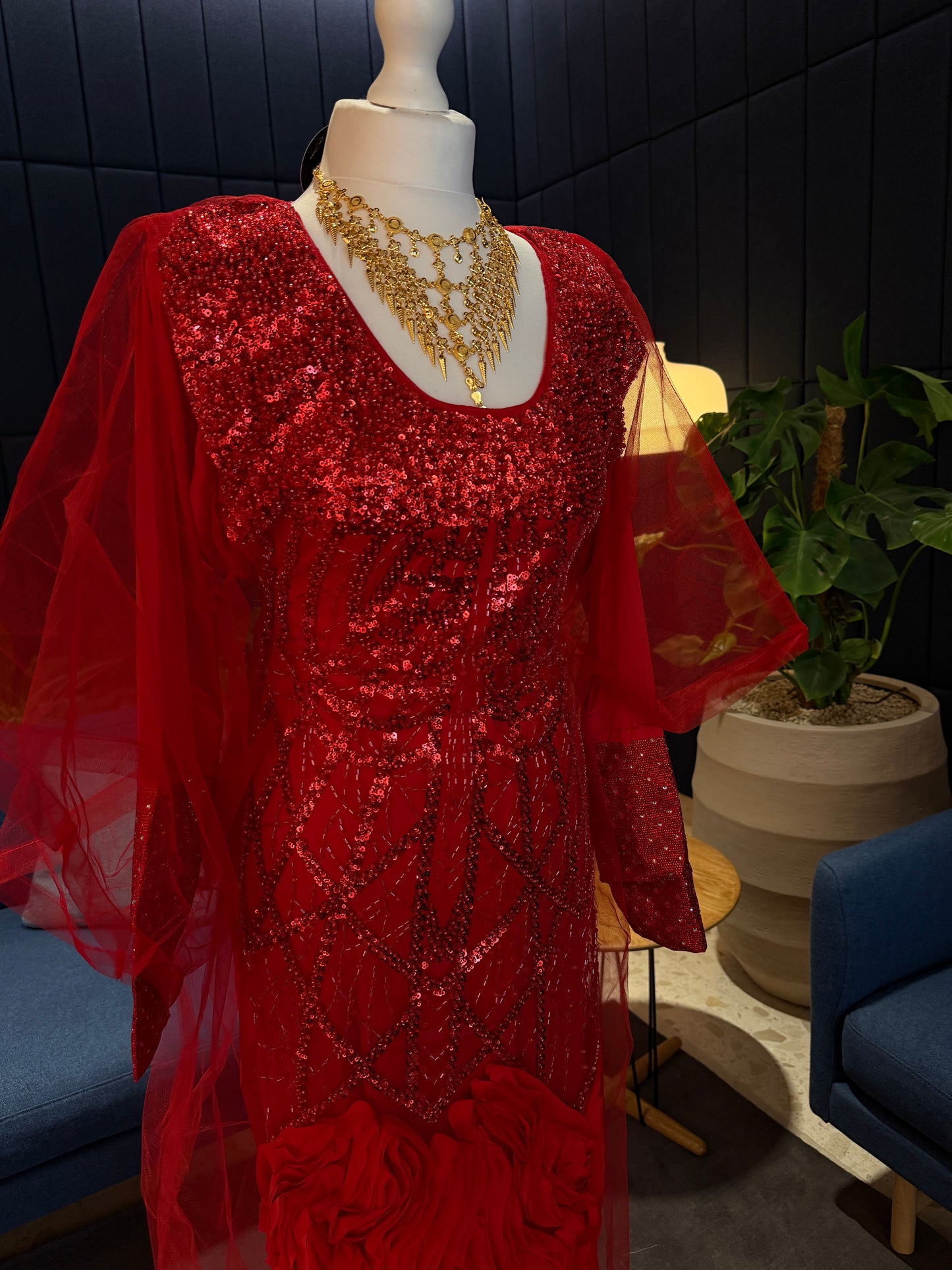Handmade red dress/Thobe