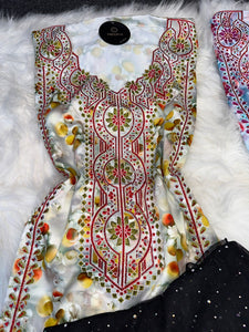 Creamy color mukhawar with abaya chiffon