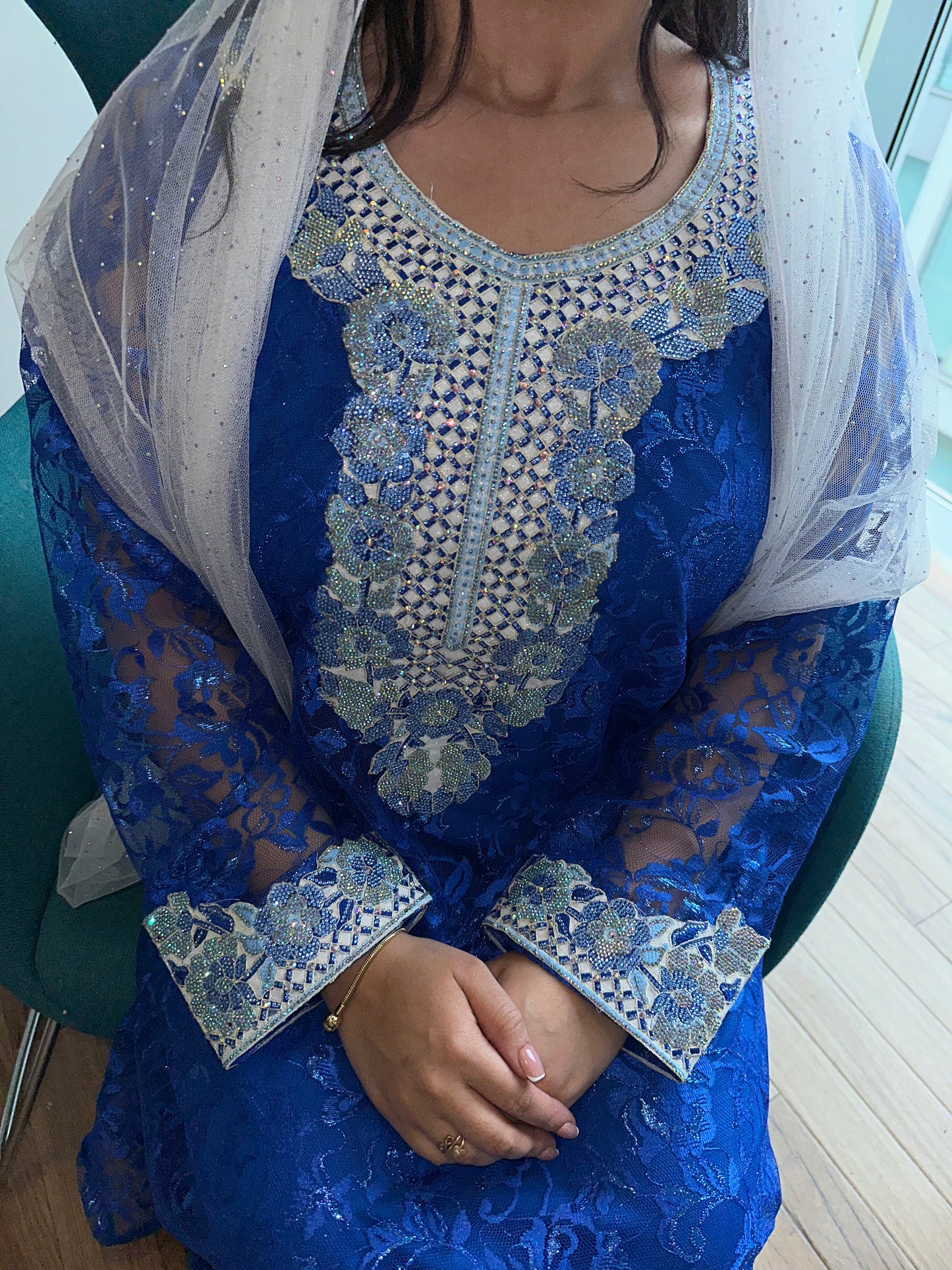 Blue3 lace mkhawar