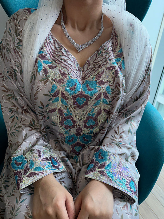 Purple mkhawar Indonesian silk