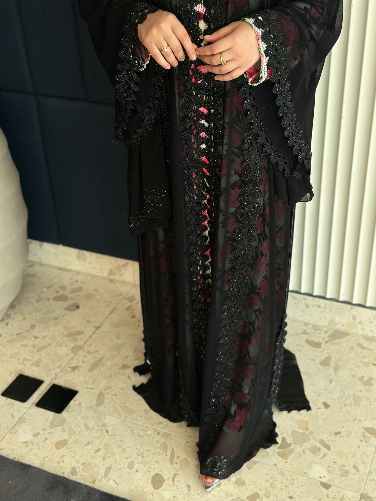 Double chiffon abaya and hijab