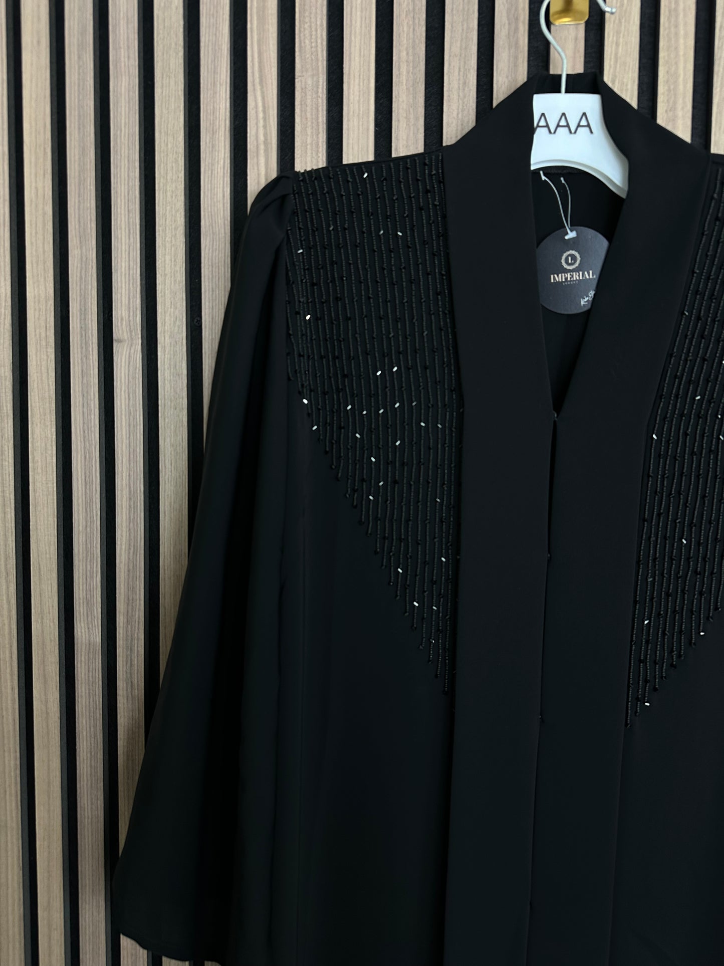 Black abaya with matching Sheila and handmade work