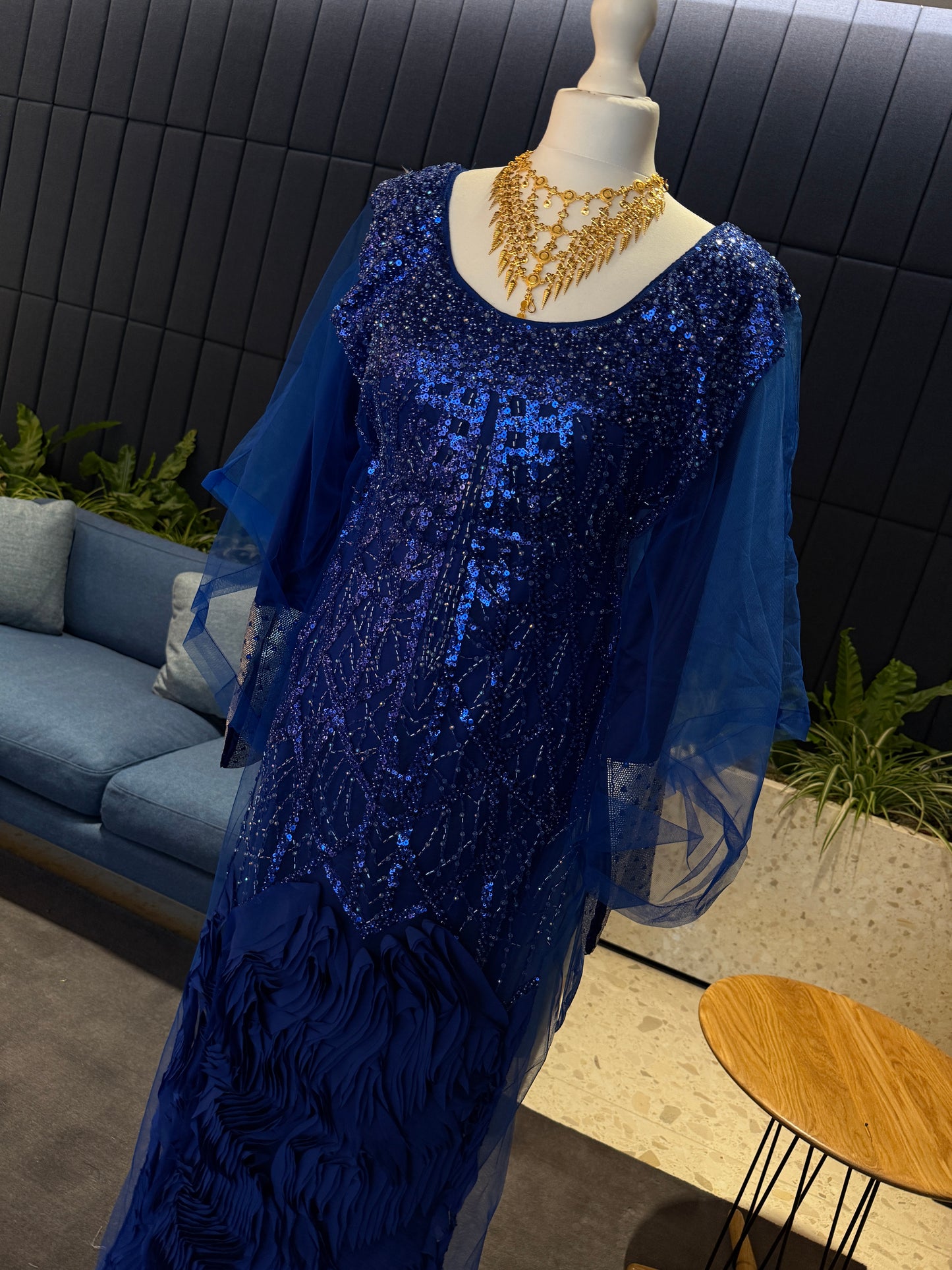 Blue handmade Emirati Thobe