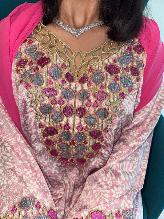 Pink10 mkhawar with matching Shiela