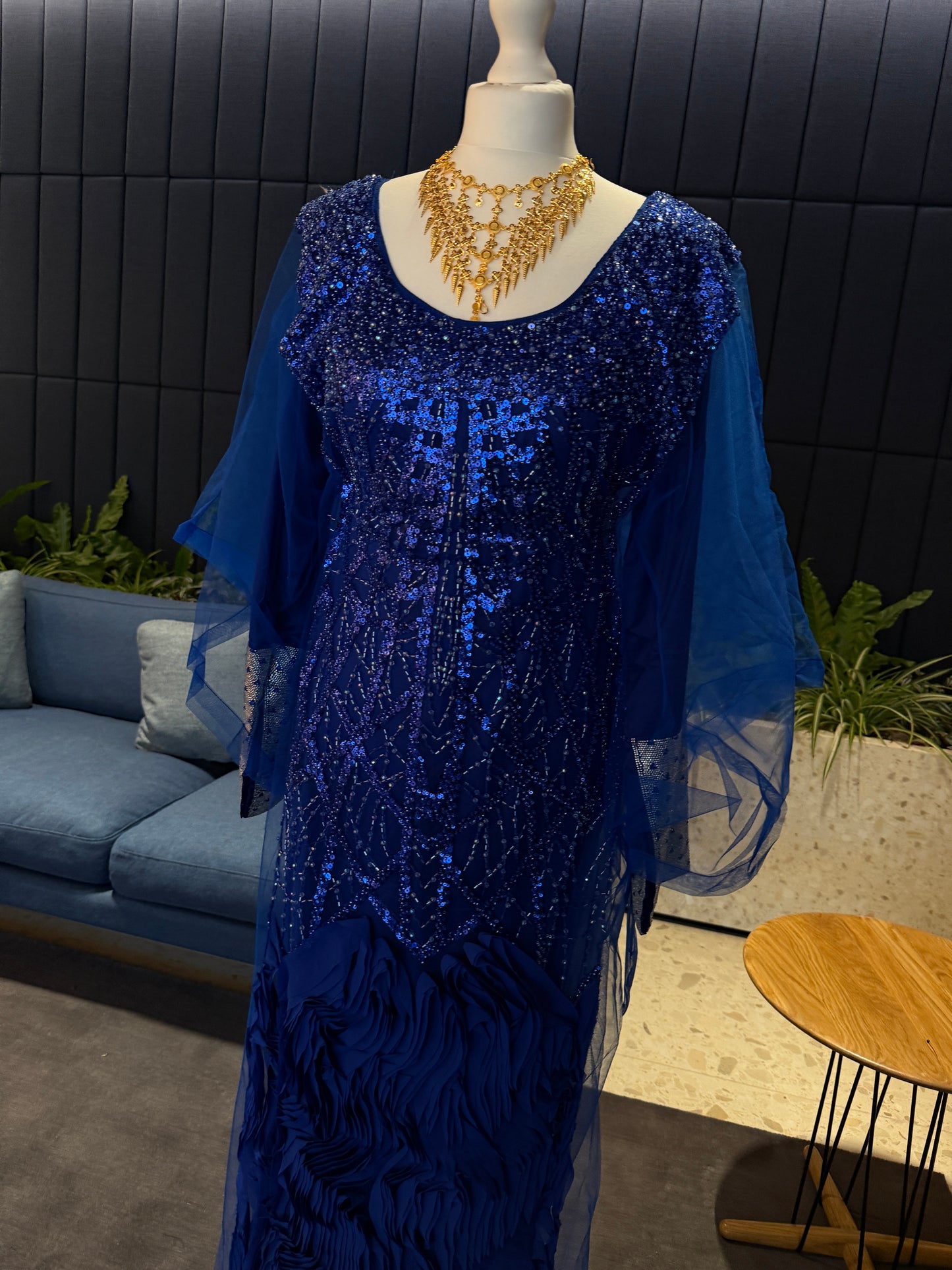 Blue handmade Emirati Thobe