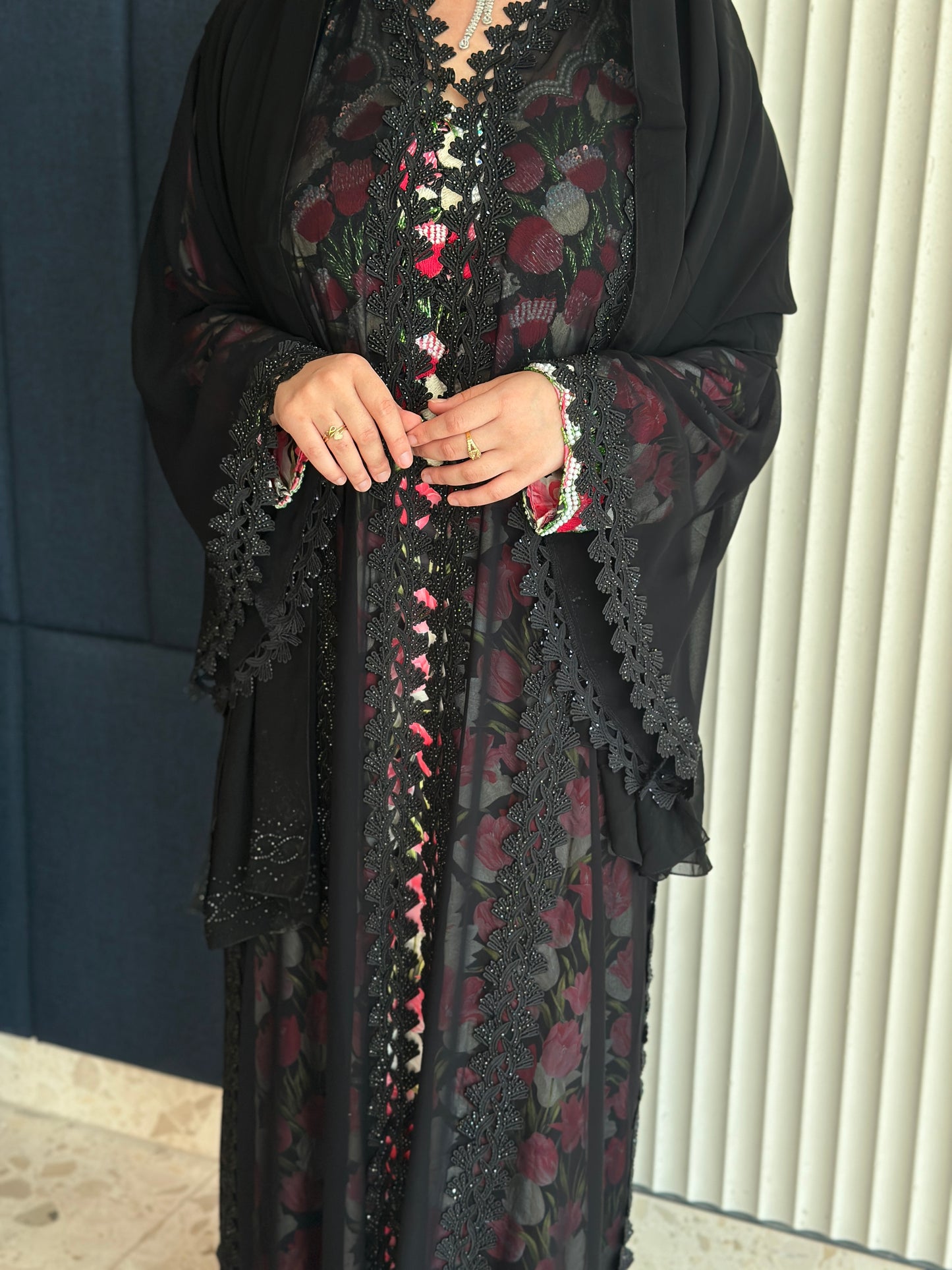 Double chiffon abaya and hijab