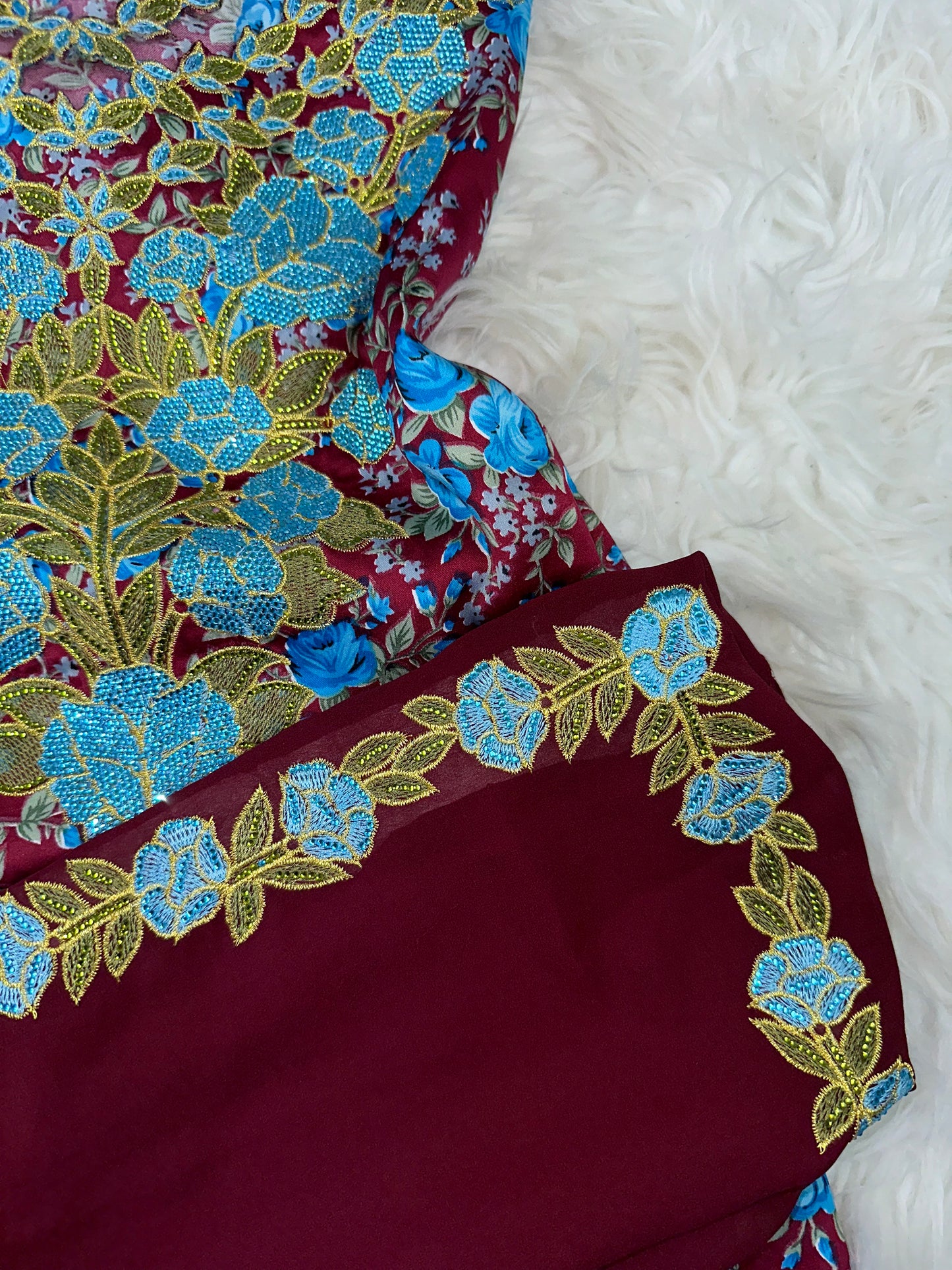 Bordeaux and blue nihal mukhawar