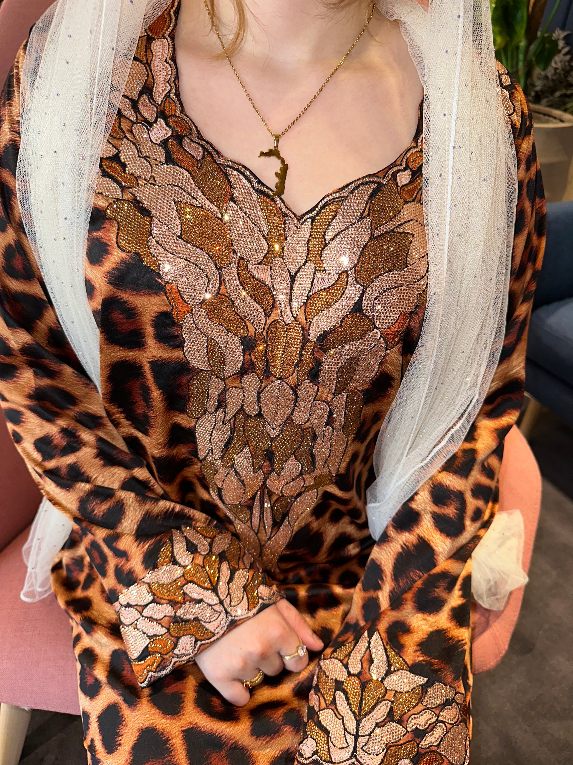 Leopard ๐ 3 mkhawar with corset back