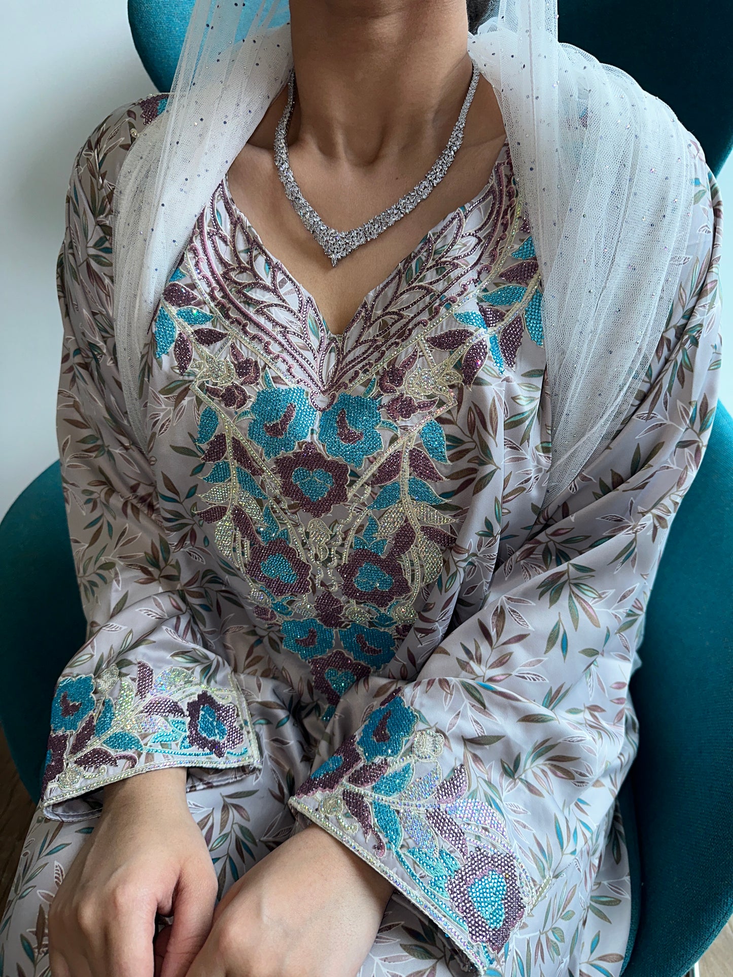 Purple mkhawar Indonesian silk