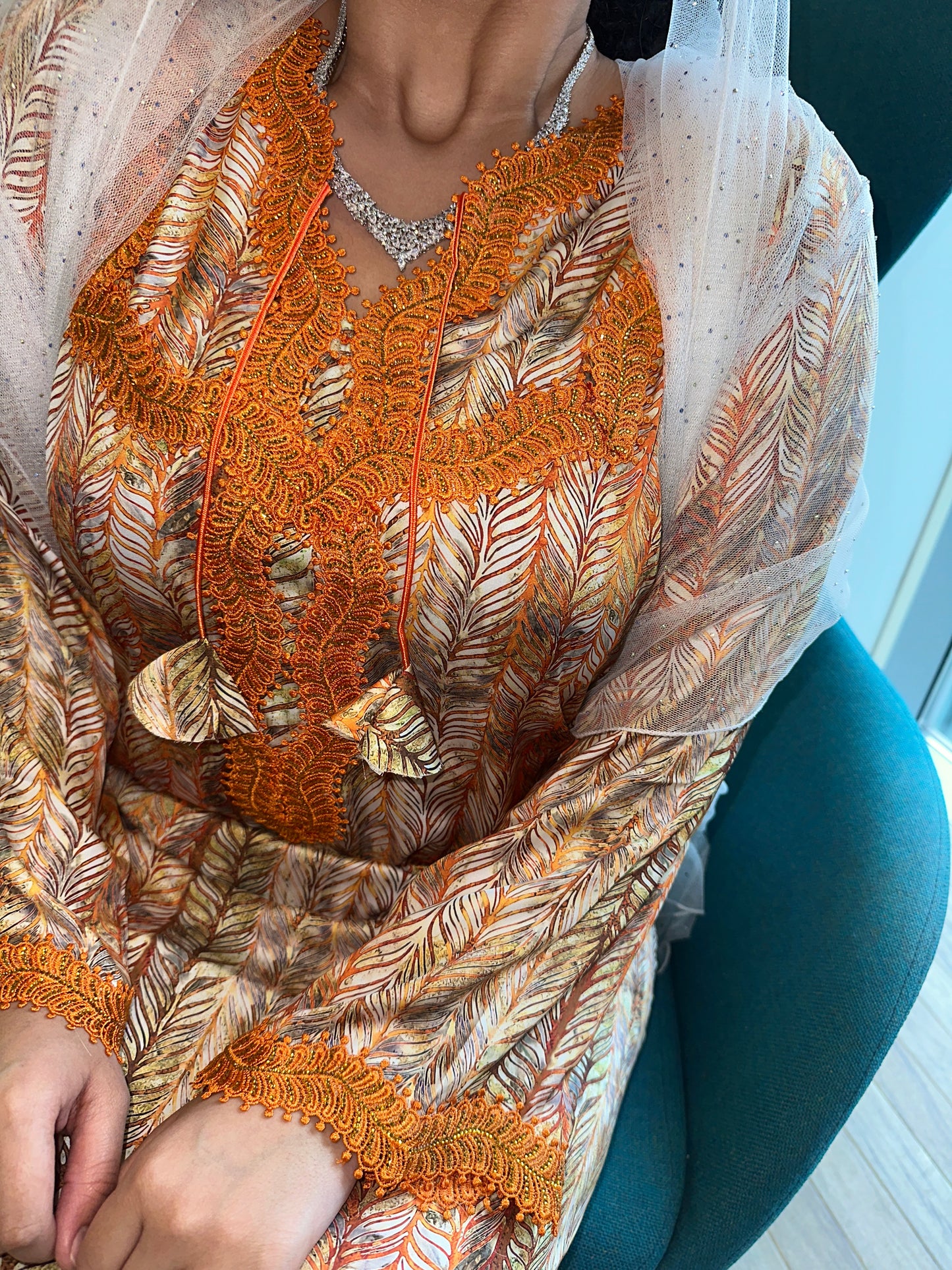 Mustard pure silk mkhawar