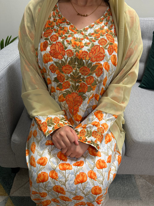 Orange mkhawar with Shiela